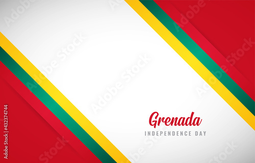 Happy Independence day of Grenada with Creative Grenada national country flag greeting background