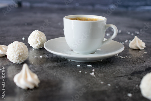 cup of coffee with cookies