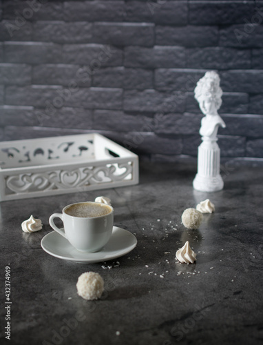 cup of coffee and cookies