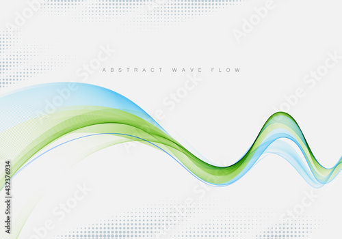 Abstract background, blue and green waved lines for brochure, website, flyer design.