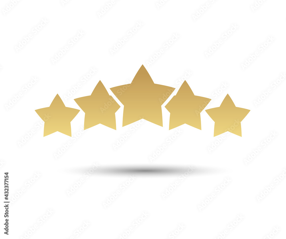 5 star icon vector illustration eps10. Rating review flat icon for apps and websites, infographics - Vector 5 star icon vector illustration eps10. Rating review flat icon for apps and websites, infographics - Vector