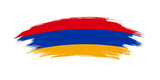 Artistic grunge brush flag of Armenia isolated on white background