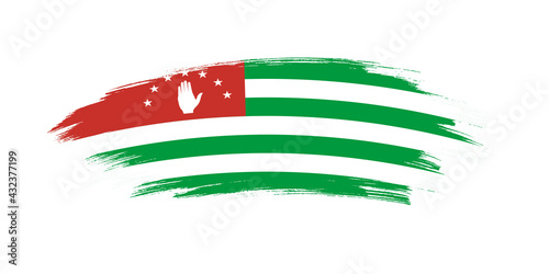 Artistic grunge brush flag of Abkhazia isolated on white background