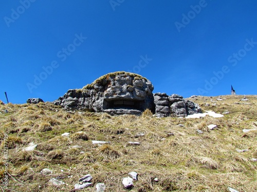 Fortification at the top of Porezen mountain, Slovenia photo