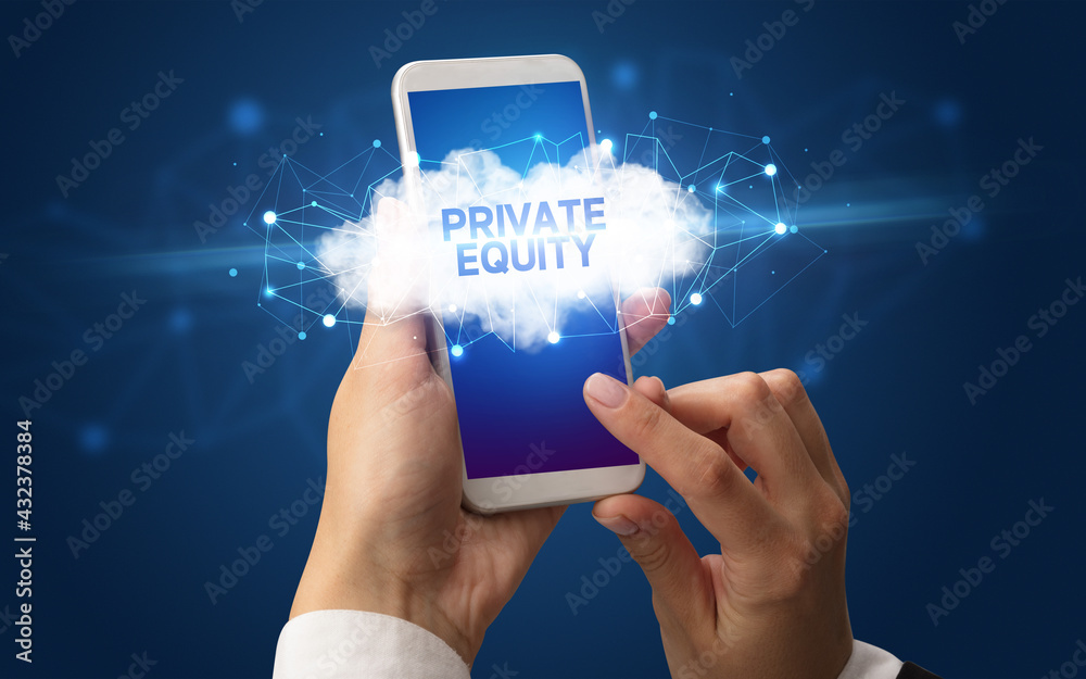 Hand using smartphone with cloud business concept Hand using smartphone with cloud business concept