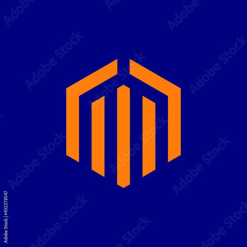 3d graphic of an symbol made of cubes isolated