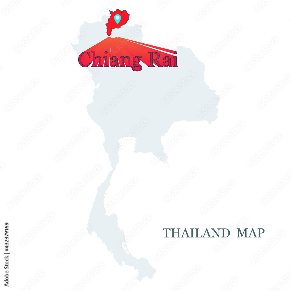 Maps of Thailand with maps pin on Chiang Rai Province