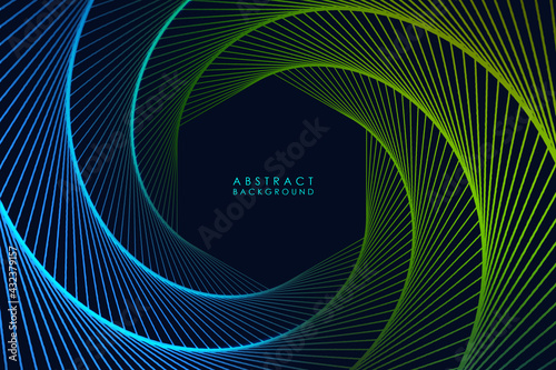 Abstract lines background with colorful particles. Abstract elements with dynamic waves.