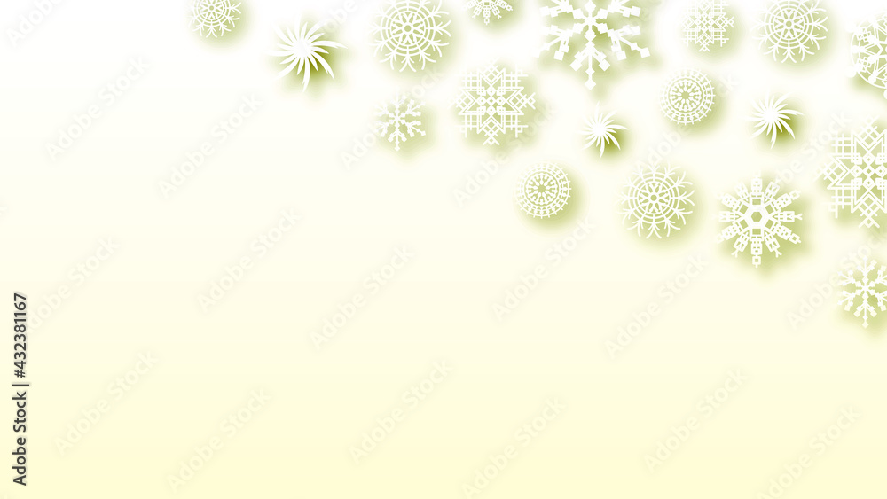 Fototapeta premium Abstract Background Winter Snowflakes witgh Shadows Vector Design Style Template