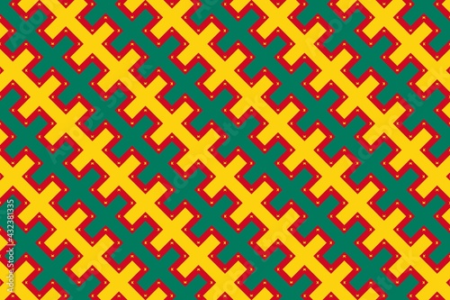 Simple geometric pattern in the colors of the national flag of Cameroon