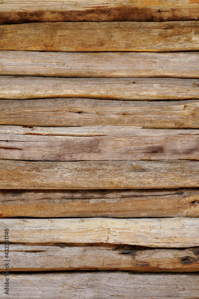 Naklejka premium Old timbered wooden texture and background. 