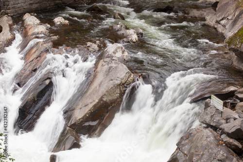 Cascading stream outdoors with rocks