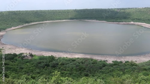 Lonar Meteroid Impact Crater footage near Jalna, Maharashtra. This is Meterotic Alkaline and Saline Lake