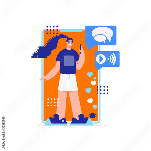Girl In Smartphone Composition