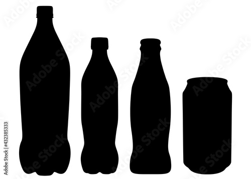 Cocacola in the set. Sweet water and drink. Vector image.