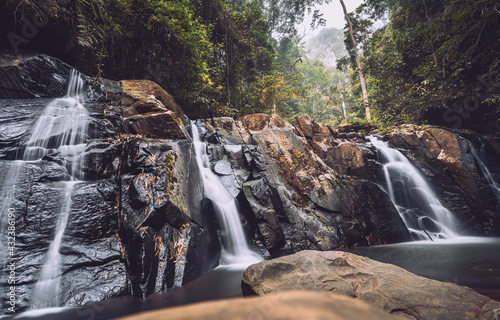 waterfall in the mountains