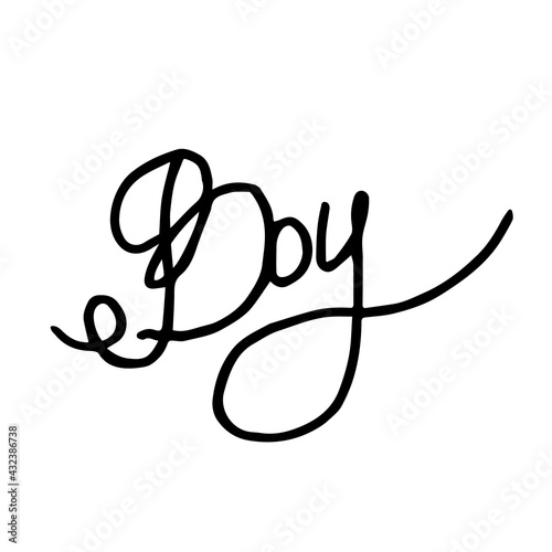 Boy - hand lettering for gender reveal party.