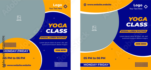 Text Editable World Yoga Day Social Media Post Template, Fitness or gym web post Template Design 
