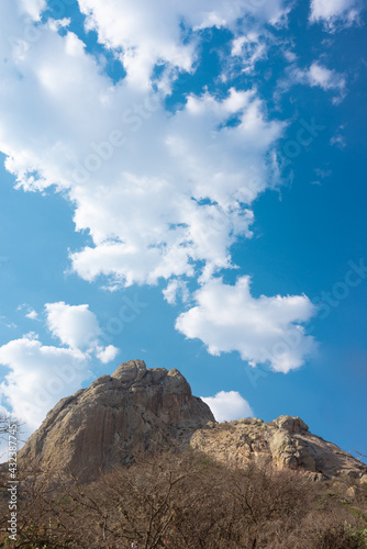 peña de bernal in santiago de querétaro mexico, magical town, tourist place, mountain to climb © ChristopherTP