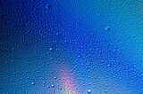  water drops on blue cyan iridescent gradient background