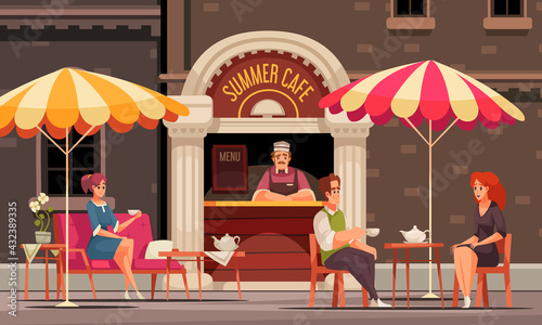 Street Cafe Terrace Composition