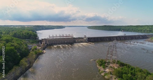 Wallpaper Mural Aerial drone shot of The Conowingo Hydroelectric Dam generating power from the Susquehanna River Torontodigital.ca