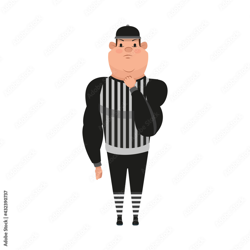 Isolated american football referee cartoon