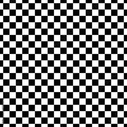 20x20 chessboard pattern. Seamless squares in black and white colors. Monochrome vector checkered tile ornament.