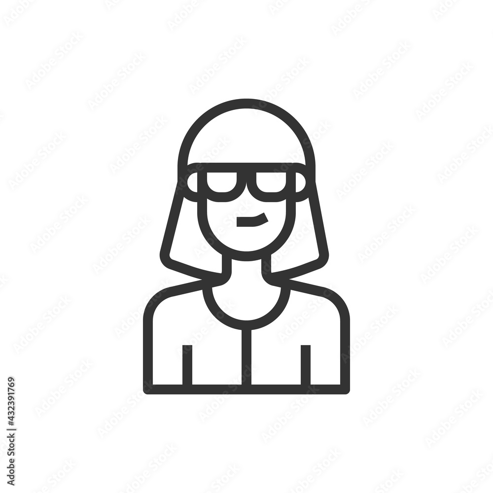 People Icon Girl Glasses Vector Illustration People Icon Girl Glasses Vector Illustration