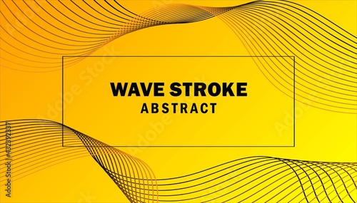 Bblack, abstract wave stroke , yellow, background,  line, blend, card,  orange, graphic  photo