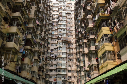 Photography Montane mansion or Yick Fat building, popular landmark of hongkong