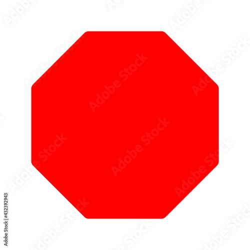 octagon shape icon illustration vector graphic color editable
