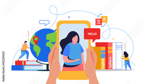 Language School Flat Design Concept