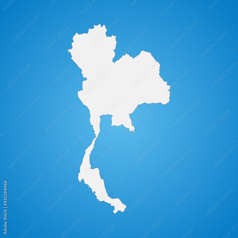 Highly detailed Thailand map with borders isolated on background Highly detailed Thailand map with borders isolated on background