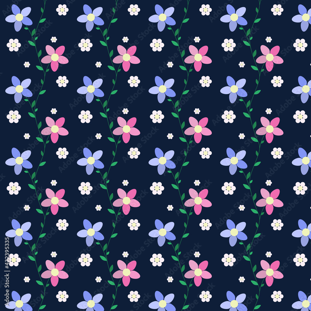 Dark pattern with flowers Dark pattern with flowers