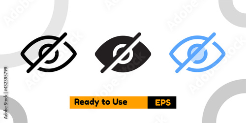 blind icon with three style for social media, website, and presentation