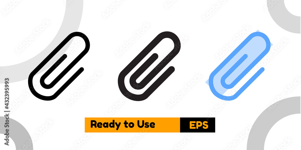 Obraz premium attachment icon with three style for social media, website, and presentation