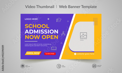 Editable video thumbnail and web banner design. Video cover photo fully editable for social media. Customizable web banner template and thumbnail.