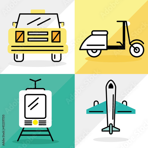 four transport icons