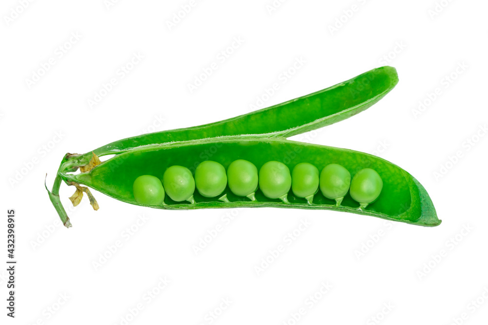 Fresh Green Peas On White Background Fresh Green Peas On White Background