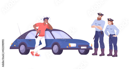Drunk Driver Police Composition