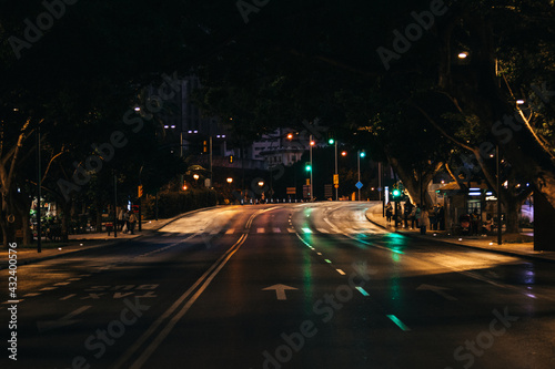 Calle Alameda Principal por la noche en M  laga