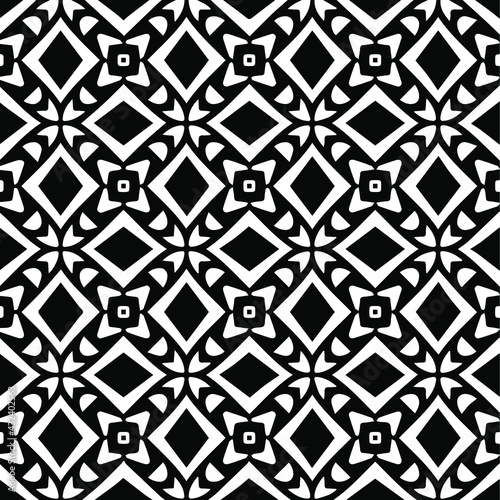 Geometric vector pattern with Black and white colors. Seamless abstract ornament for wallpapers and backgrounds.