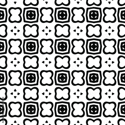  Geometric vector pattern with Black and white colors. Seamless abstract ornament for wallpapers and backgrounds.