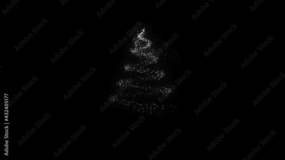 Christmas tree made of light and glowing particles