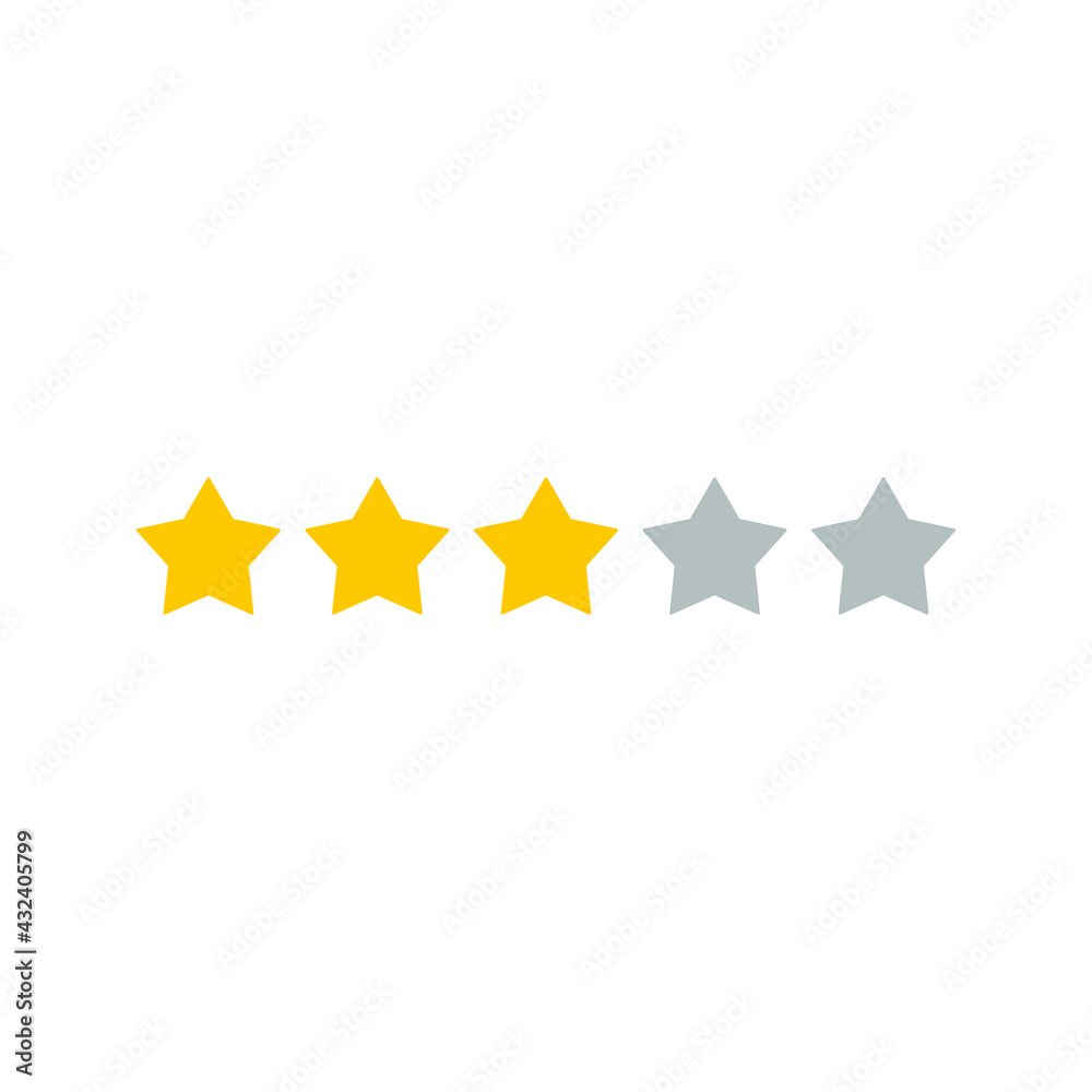 Stars rating icon set. Set of Gold star icons isolated color editable Stars rating icon set. Set of Gold star icons isolated color editable