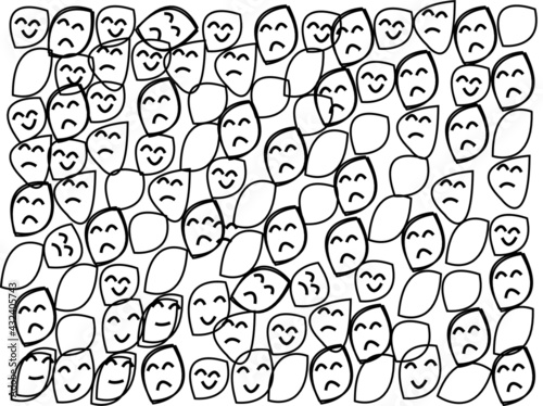seamless pattern with elements coloring page