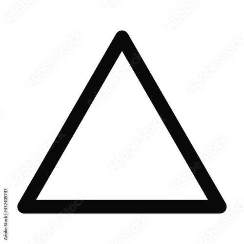 Triangle Icon Vector on white background color editable
