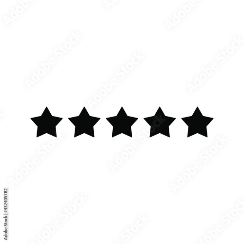 Stars rating icon set. Set of Gold star icons isolated color editable