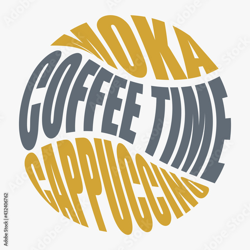 illustration of a card,logo coffee time cappuccino photo